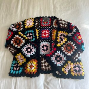 Colorful Anthropologie Crochet Cardigan